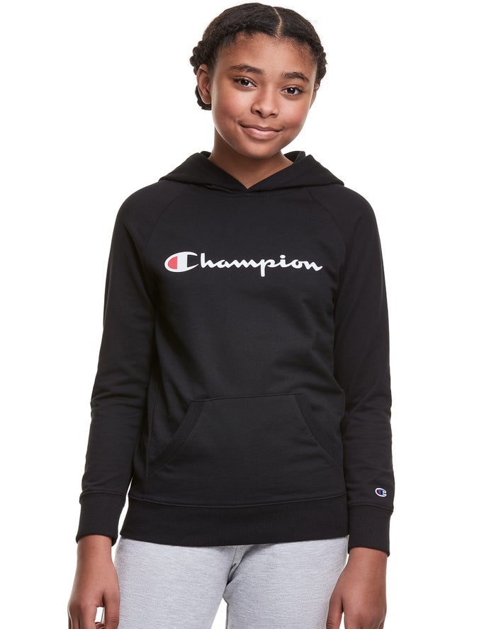 Sudadera Con Capucha Champion Niña - French Terry Script Logo ( Negras ) 2108439-EF